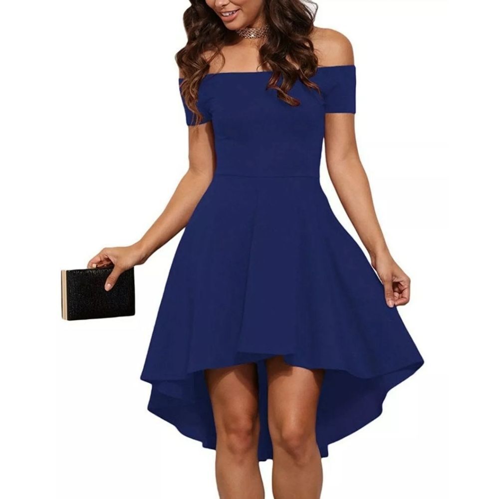 High Low Hem Off Shoulder Short Dress Party Cockta